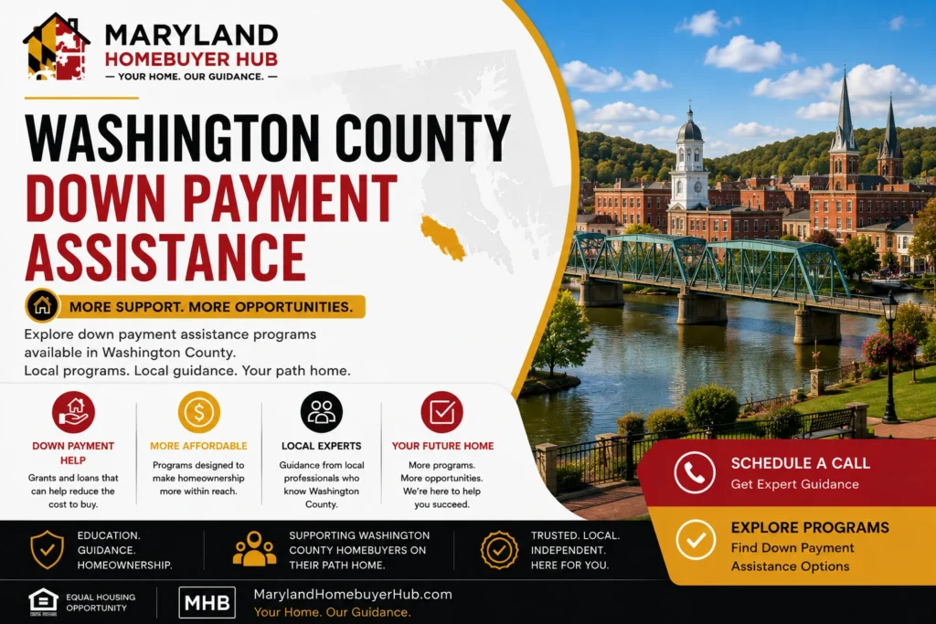 Washington County Maryland homebuyers exploring down payment assistance programs