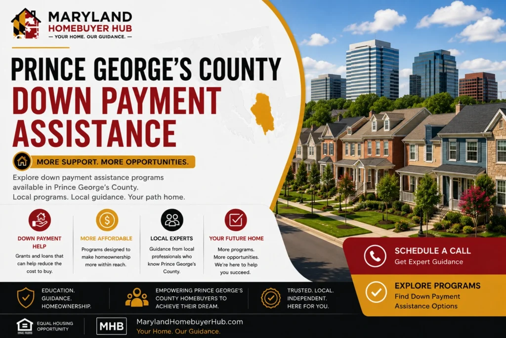 Prince George's County Maryland homebuyers exploring down payment assistance programs