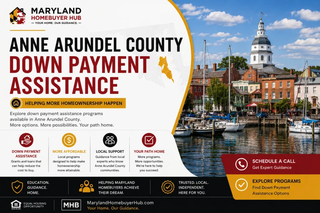 Anne Arundel County Maryland homebuyers exploring down payment assistance programs