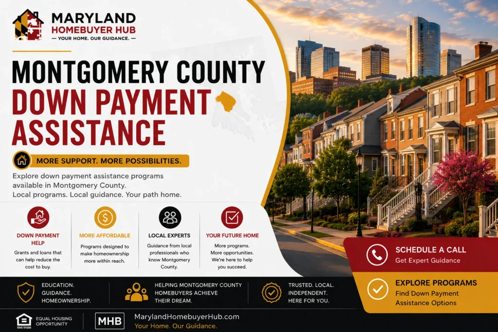 Montgomery County Maryland homebuyers exploring down payment assistance programs