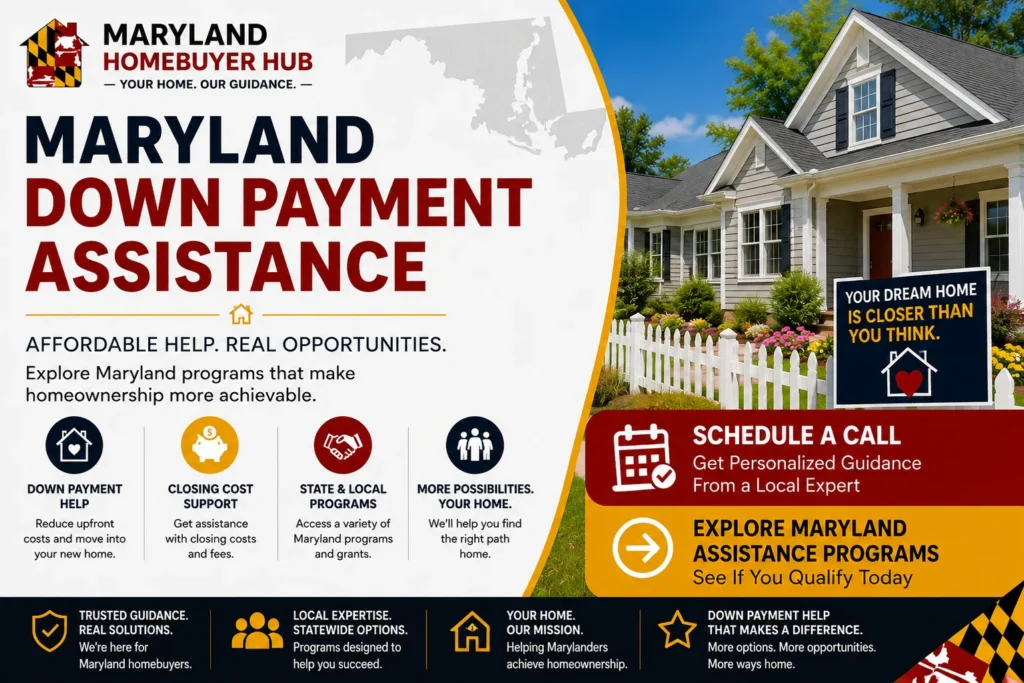 Maryland down payment assistance programs for homebuyers seeking help with down payment and closing costs