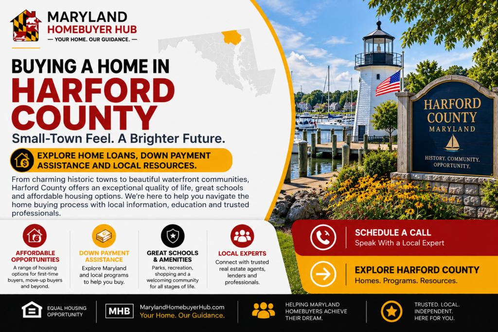 Maryland homebuyers exploring home loans, down payment assistance and local resources in Harford County